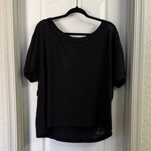 NWT Free People Black T Shirt Open back Size S